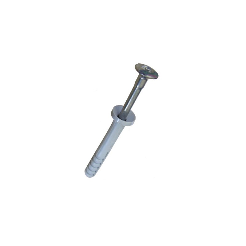 E1 Poser en 2 sec TRIPLEX ® 25 vis 6 X 60 mm les chevilles à frapper sans marteau ni tournevis mais uniquement avec le foret d’une perceuse. 