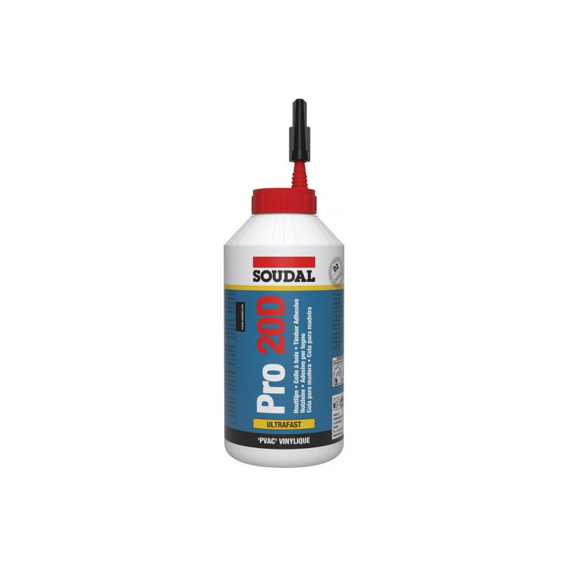Colle à bois Blanche Rapide PRO 20D 750gr SOUDAL