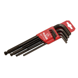 Jeu 9 cles male hex long spher grise cvr