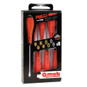 JEU 8 tournevis redgrip 4fente+2pz+2ph