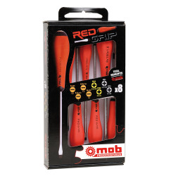 JEU 8 tournevis redgrip 4fente+2pz+2ph