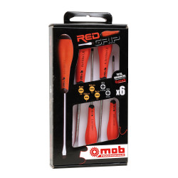 Jeu de 6 tournevis redgrip 4F + 2PZ