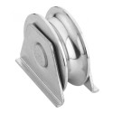 Roue gorge ronde support lateral D100 rail 16