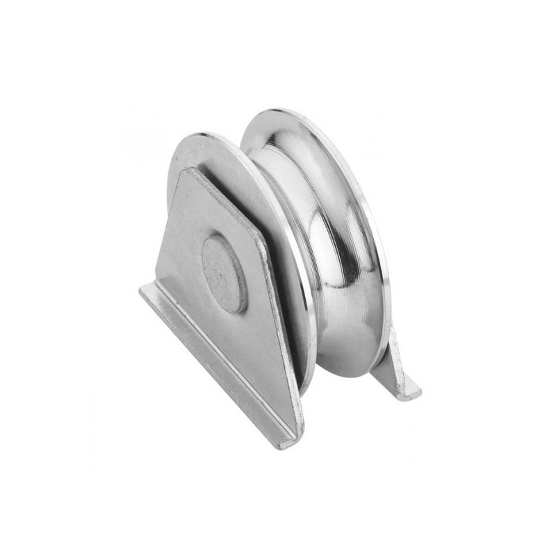 Roue gorge ronde support lateral D100 rail 16