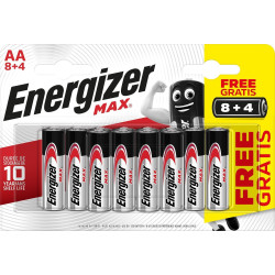 Pile 1.5V blister de 8+4 Gratuit AA/LR06 MAX