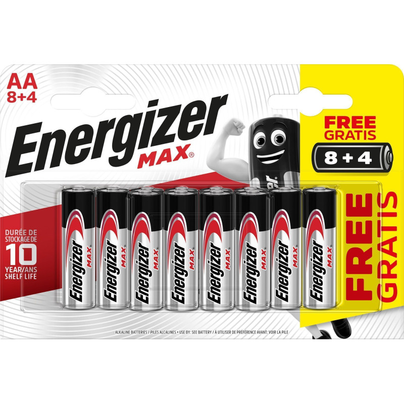 Pile 1.5V blister de 8+4 Gratuit AA/LR06 MAX