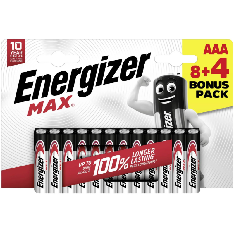 Pile 1.5V blister de 8+4 Gratuit AAA/LR03 MAX