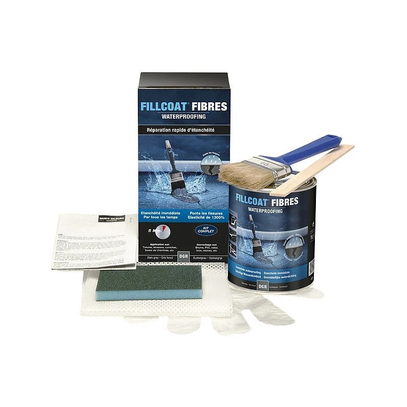 Peinture FILLCOAT Kit réparation Gris Foncé 1 L