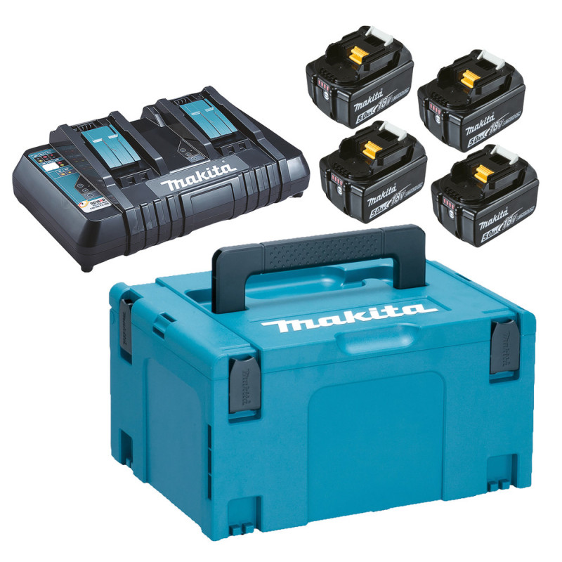 Makpac 4 batteries 18V 5Ah + chargeur 197626-8