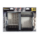 Coffret mixte 22 pi forets twister + HSS + embouts
