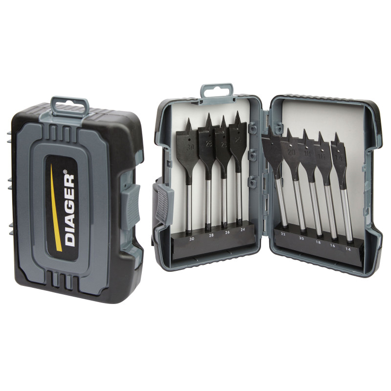 Coffret 9 meches bois plate