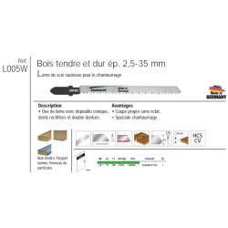 Etui 5 lame scie sauteuse bois LSS 100mm dble dent