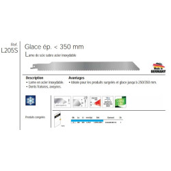 Etui 1 lames scie sabre glace surgele 300mm