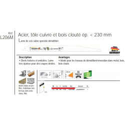 Etui 5 lames scie sabre acier bois reno 300mm
