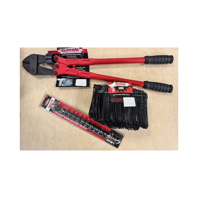 Lot coupe boulon axial 600mm + lieur + 1000 liens