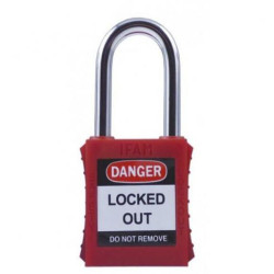 Cadenas LOTO SF40 rouge anse acier longue
