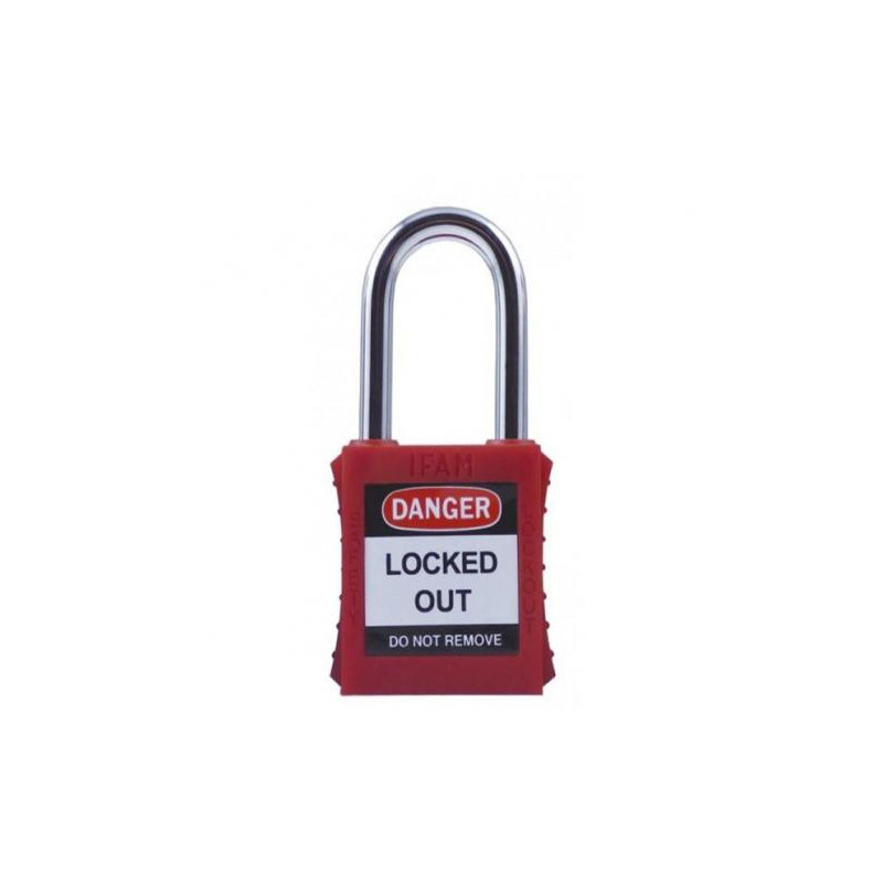 Cadenas LOTO SF40 rouge anse acier longue