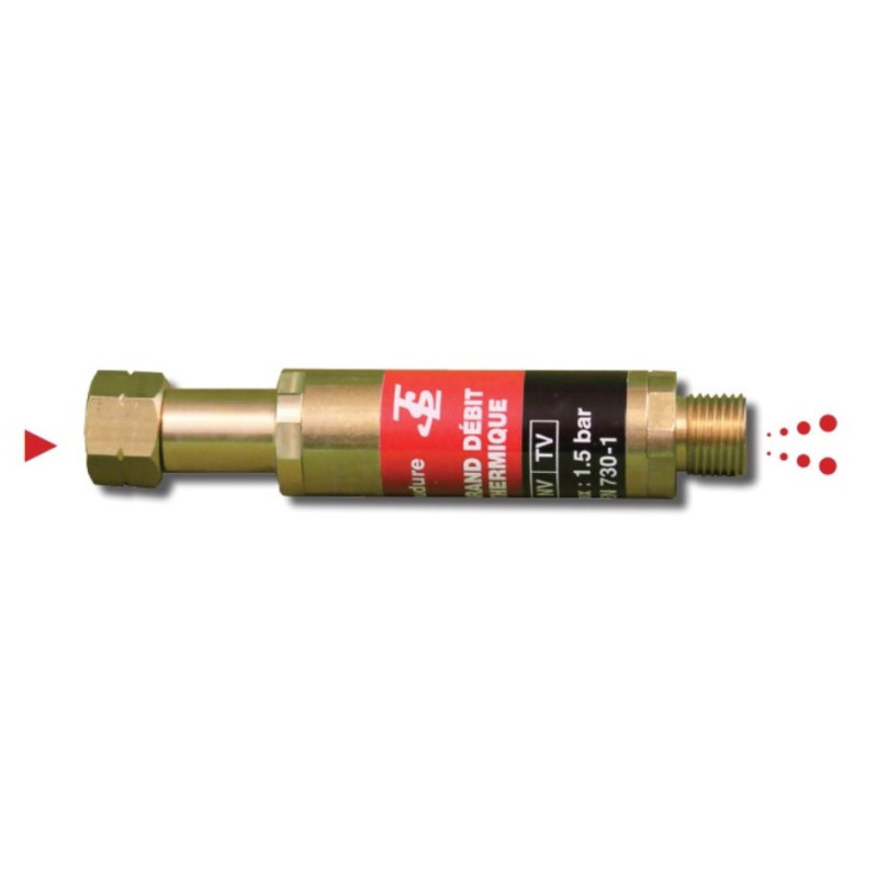 Anti retour acetylene detendeur grand débit 16x150