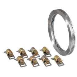 Collier de serrage 13mm bande 3m + 6 tetes