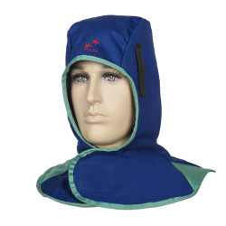 Cagoule de soudage bleue ignifugée