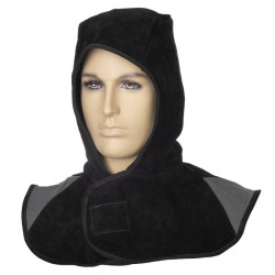Cagoule de soudage croute cuir noir