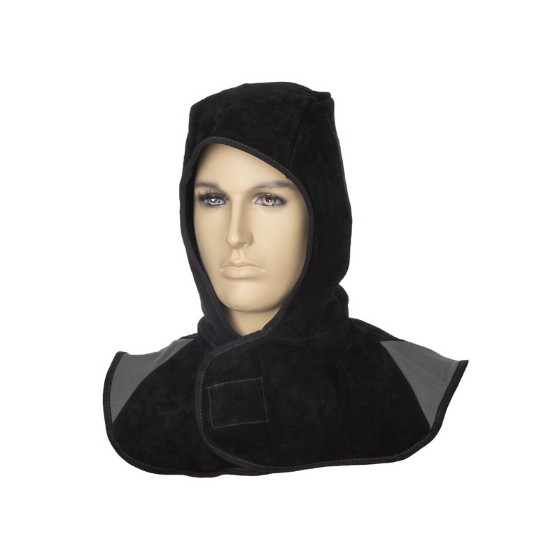 Cagoule de soudage croute cuir noir