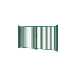 Portail 2 vantaux S18 barreaudé vert 3.00 m