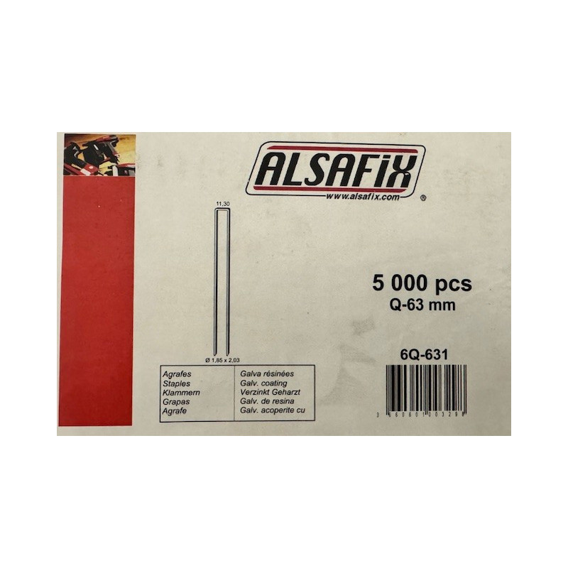 Agrafes Q-63 galva resines bte 5000