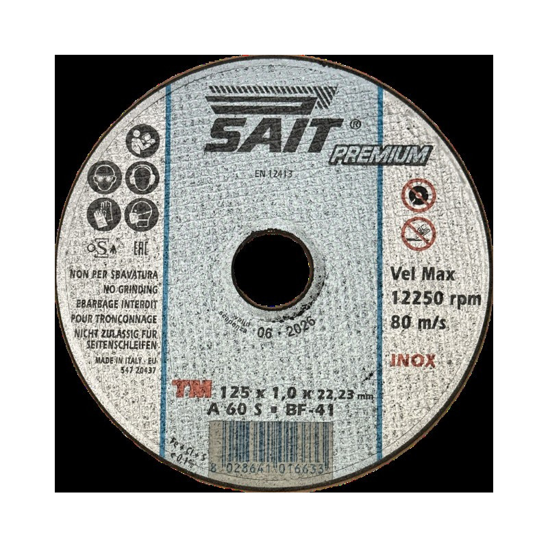 Disque TR acier/inox premium 125x1 A60S