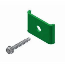 Clip inox a visser plastifié vert