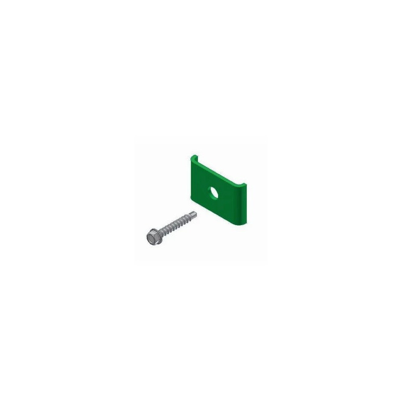 Clip inox a visser plastifié vert
