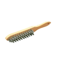 Brosse manche 4rangs acier