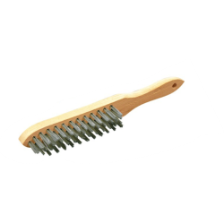 Brosse manche 4rangs acier