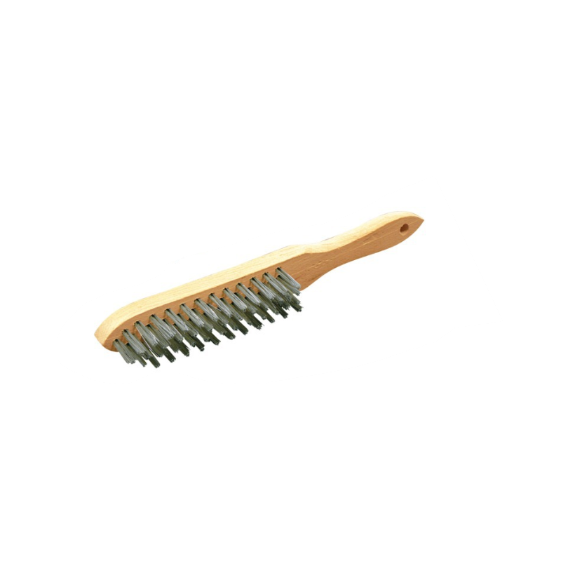 Brosse manche 4rangs acier