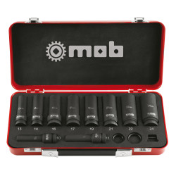 Coffret 10 douille longue choc 10 à 24mm